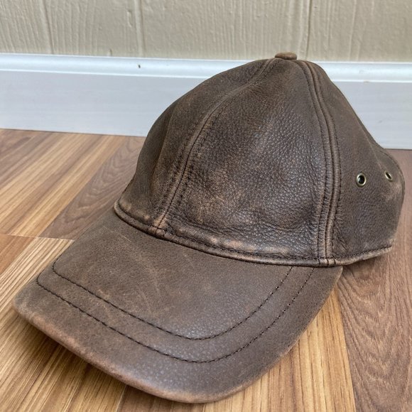 Scala Other - Scala Genuine Leather Ball Cap Dad Baseball Hat